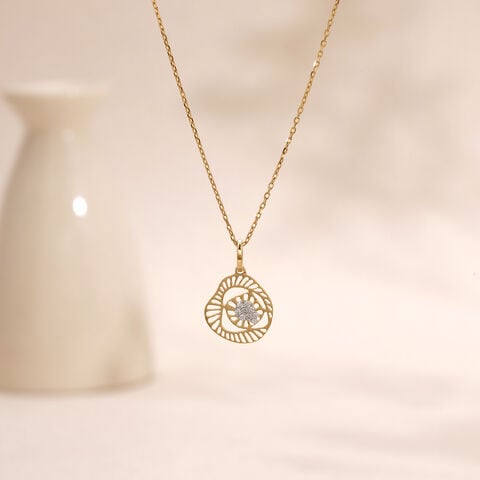 Fluid Bloom Diamond Pendant