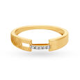 14KT Gold Ring For Women In Band Design With Diamonds,,hi-res view 2
