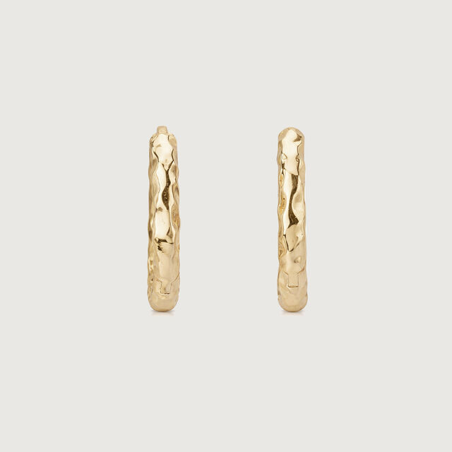Hammered Texture Gold Hoop Earrings,,hi-res image number null