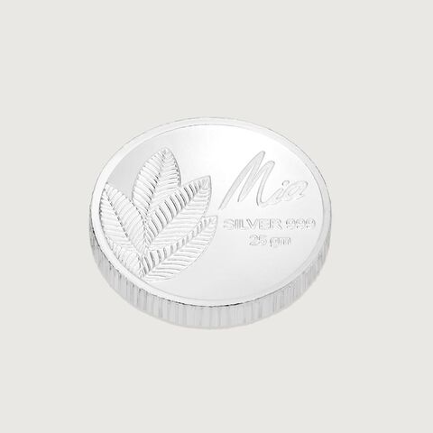 25 GM 999 Silver Divine Mango Leaf Coin