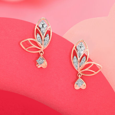 Heartflutters 14KT Rose Gold & Diamond Drop Earrings