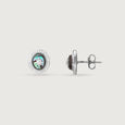 Starry Ocean Silver Stud Earrings,,hi-res view 4