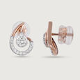 Elegant Swirl Gold & Diamond Stud Earrings,,hi-res view 4