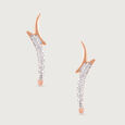 Sculpted Shine Gold & Diamond Stud Earrings,,hi-res view 2