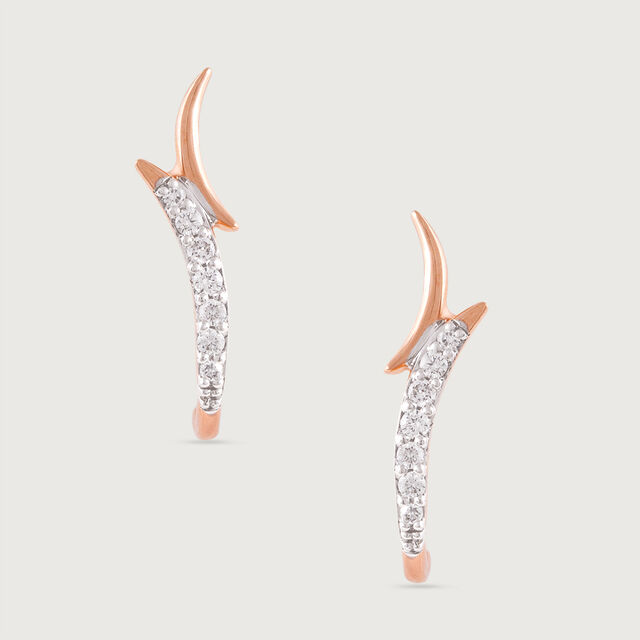 Sculpted Shine Gold & Diamond Stud Earrings,,hi-res image number null