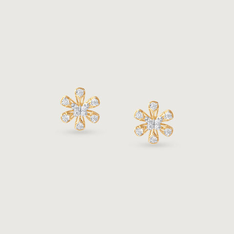 Floral Flutter Diamond Stud Earrings