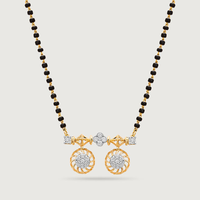 Traditional Grace 18 Kt Gold and Diamond Vati Mangalsutra,,hi-res image number null