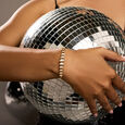 Zigzag Pulse Gold & Diamond Bangle,,hi-res view 1