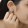 14 KT Rose Gold Petite Diamond Stud Earrings,,hi-res view 3