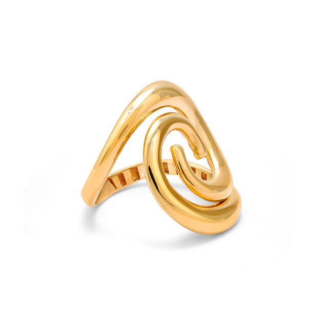 18KT Golden Sunrise Spiral Yellow Gold Finger Ring,,hi-res view 4
