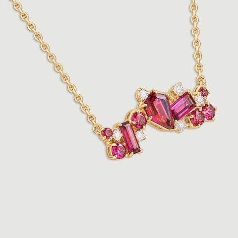 Radiant Rhythmic Pink Garnet Necklace