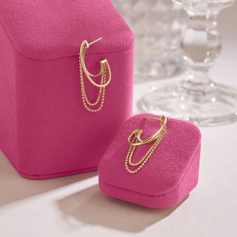 Fluid Cascading Gold Hoop Earrings