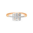 14KT Rose Gold Sculpted Sparkle Diamond Finger Ring,,hi-res view 2