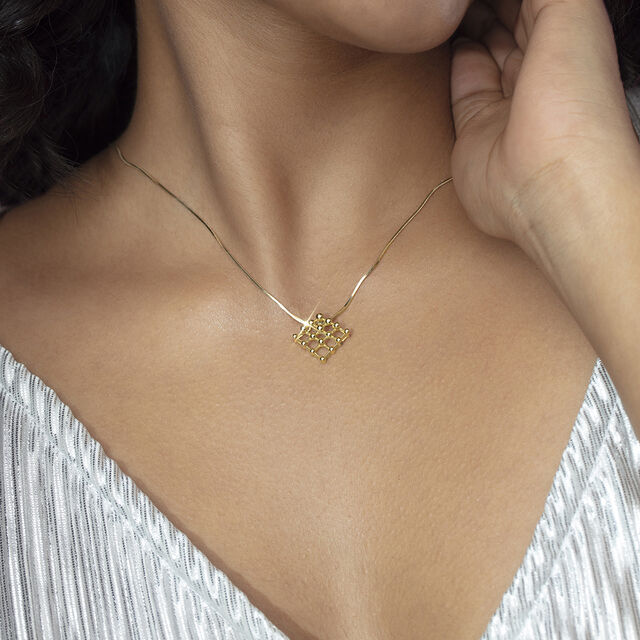 Webbed Sphere Gold Pendant,,hi-res image number null