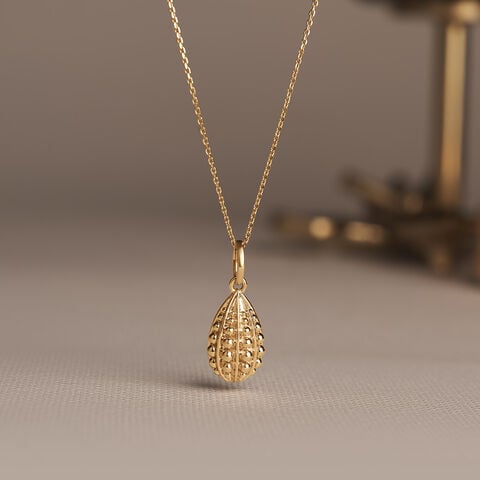 Sculptural Beaded Gold Pendant