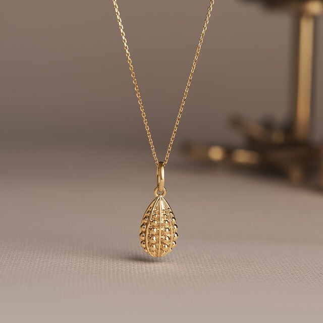 Sculptural Beaded Gold Pendant,,hi-res image number null