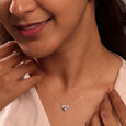 Butterfly Bliss 14KT Blue Topaz Diamond Pendant and Chain,,hi-res view 2