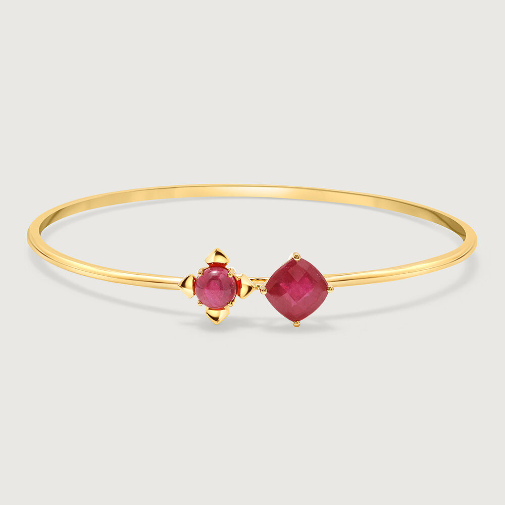 Ruby Bracelet in 22K Gold - Bangle Bracelet - 235-EBR112 in 21.000 Grams