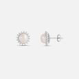 Shimmering Pearl Silver Stud Earrings,,hi-res view 4