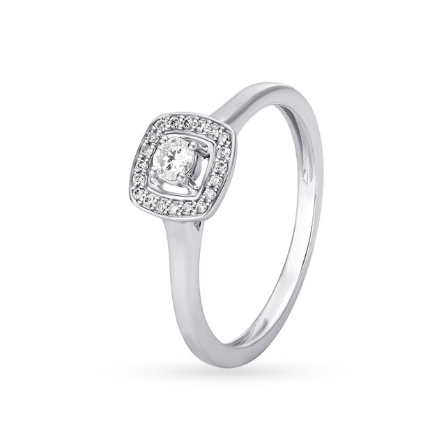 14kt White Gold Diamond Finger Ring,,hi-res image number null