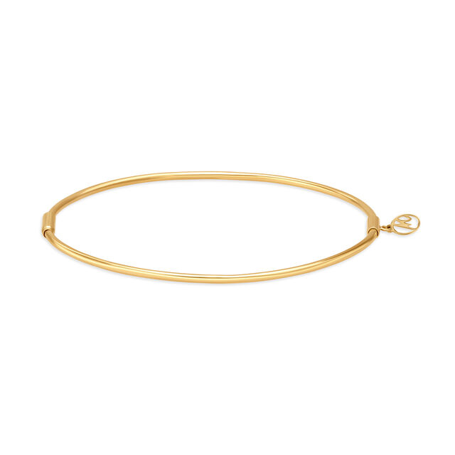 14KT Yellow-Rose Gold Bangle With Charm,,hi-res image number null