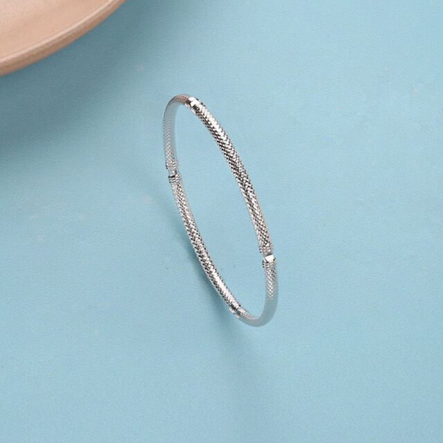 Sculpted Weave Silver Bangle,,hi-res image number null