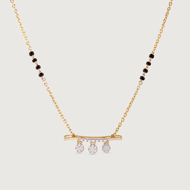Trinity of Grace Gold and Diamond Vati Mangalsutra,,hi-res image number null