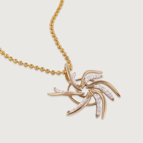 Whirlwind Sparkle Gold & Diamond Pendant