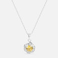Golden Bloom Silver Pendant,,hi-res view 3