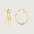Triple Glam Gold & Diamond Hoop Earrings,,hi-res view 4