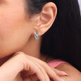 Edgy Maze Silver Earrings,,hi-res view 2