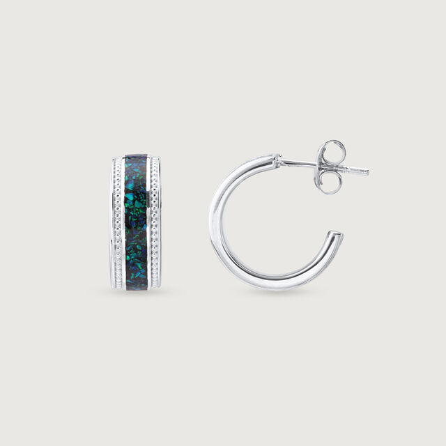 Ethereal Shine Silver Hoop Earrings,,hi-res image number null