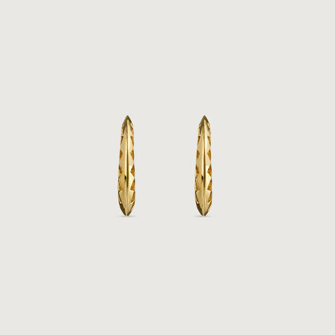 Sculpted Lattice Gold Hoop Earrings