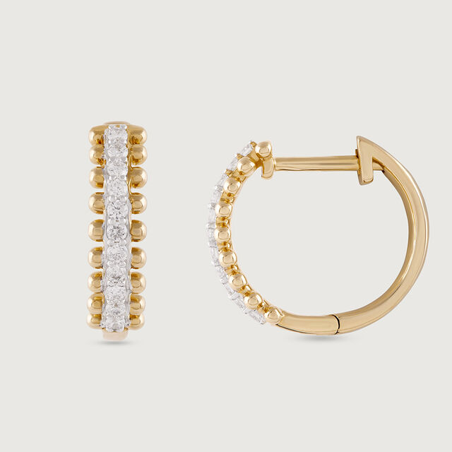 Chic Dazzling Gold & Diamond Hoop Earrings,,hi-res image number null
