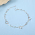 Love Links Silver Anklet,,hi-res view 1