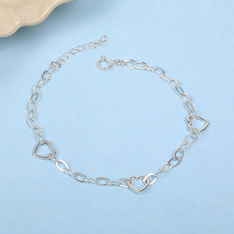 Love Links Silver Anklet