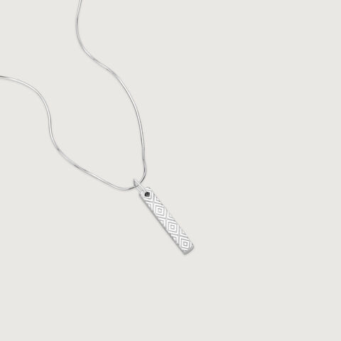 Geometric Pattern Silver Pendant