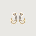 Sculpted Curve Diamond Hoop Earrings,,hi-res view 3
