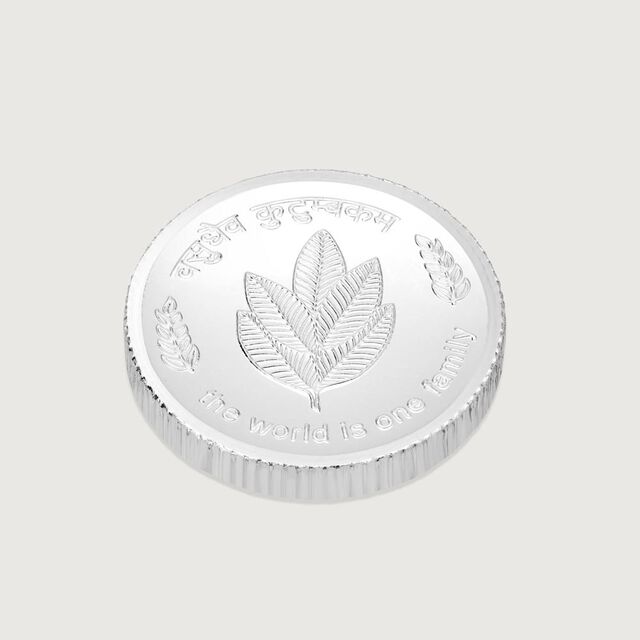 25 GM 999 Silver Divine Mango Leaf Coin,,hi-res image number null