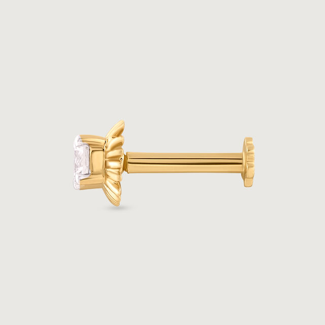 Crowning Glory Gold and Diamond Nose Pin,,hi-res image number null
