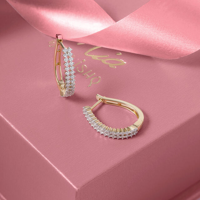 Luxe Drip Gold & Diamond Hoop Earrings,,hi-res image number null