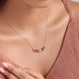Regal Sparkle 14KT Diamond & Ruby Necklace,,hi-res view 2