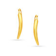 22KT Yellow Gold Dazzling Elegant Hoop Earrings,,hi-res view 3