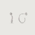 Twisty Textured Silver Earrings,,hi-res view 4