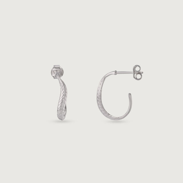 Twisty Textured Silver Earrings,,hi-res image number null