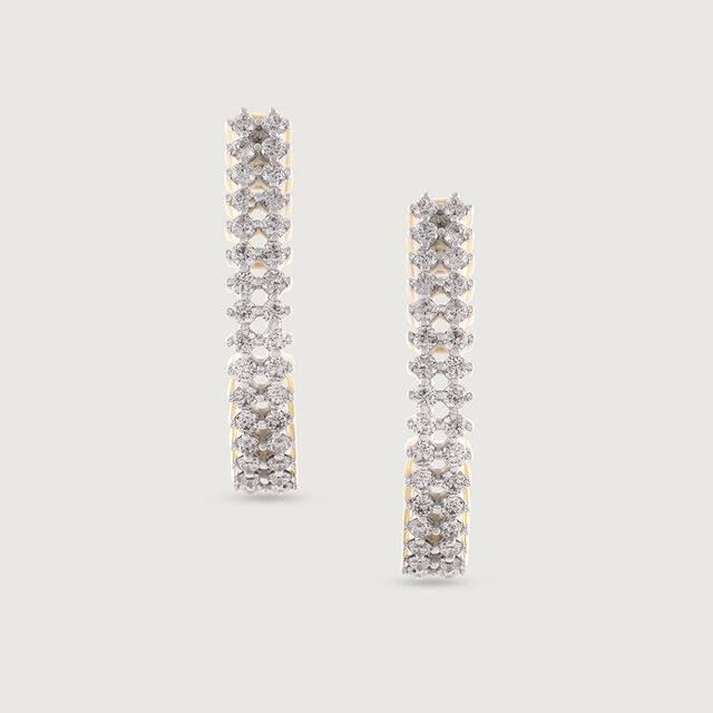 Luxe Drip Gold & Diamond Hoop Earrings,,hi-res image number null