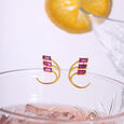 Allure 14KT Ruby Hoop Earrings,,hi-res view 1