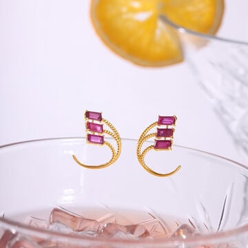 Allure 14KT Ruby Hoop Earrings