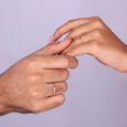 Milestone Marker Band 18KT Gold Couple Ring -Single Piece,,hi-res view 1