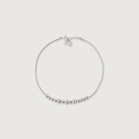 Bead Bomb Single Silver Anklet